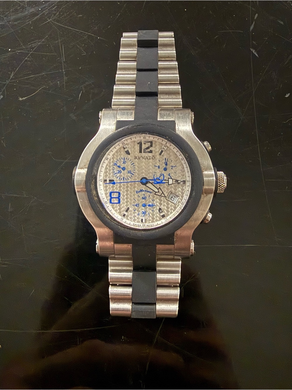 Renato Swiss Chronograph Watch Mens Steel Rubber OT0681 Limited Edition